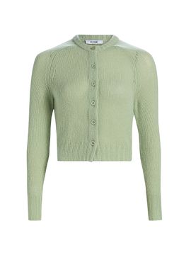 Re/done Women's Cashmere Slim-Fit Crop Cardigan