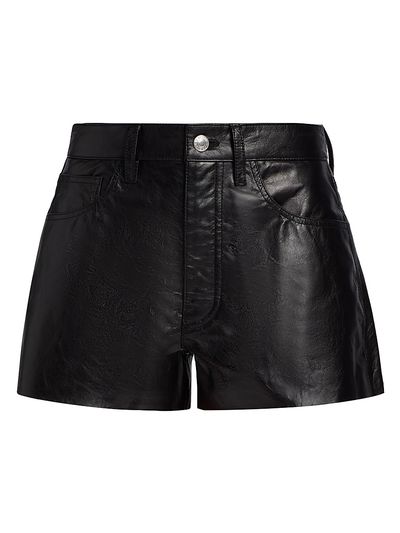 Re/done Women's Leather A-Line Shorts