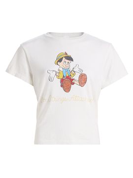 Re/done Women's Pinocchio Cotton-Blend Crewneck T-Shirt