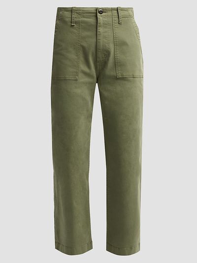 Re/done Women's The Trooper Stretch-Cotton Straight-Leg Pants
