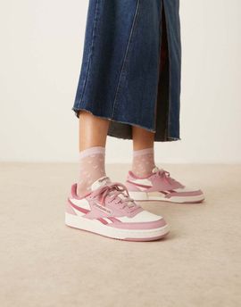 Reebok Reebok Club C Revenge II sneakers in white and pink