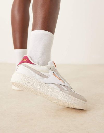 Reebok Reebok Club C Revenge sneaker in white with gray and red detail
