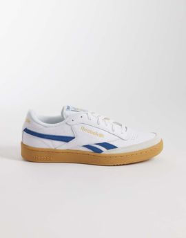 Reebok Reebok Club C Revenge sneakers in white and blue with gum sole