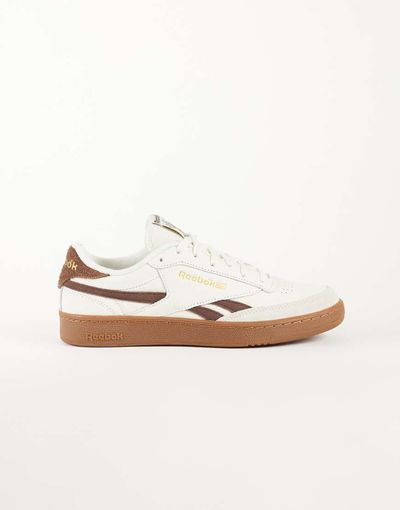 Reebok Reebok Club C Revenge Vintage sneakers in white and brown with gum sole