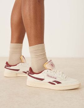 Reebok Reebok Club C Revenge Vintage sneakers in white with burgundy details