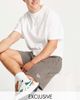 Reebok Reebok logo shorts in taupe brown - exclusive to ASOS - 1