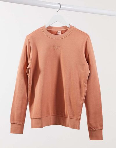 Reebok Reebok logo washed sweatshirt in rust-Grey