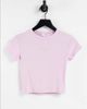 Reebok Reebok ribbed crop t-shirt in pastel pink - 1