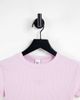 Reebok Reebok ribbed crop t-shirt in pastel pink - 3