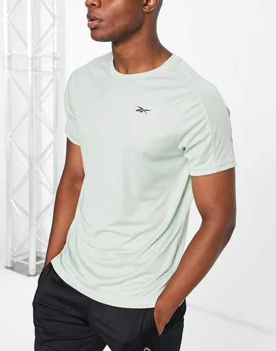 Reebok Reebok Training tech short sleeve t-shirt in light sage-Green