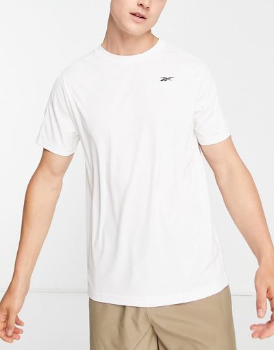 Reebok Reebok Training tech short sleeve T-shirt in white