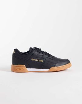 Reebok Reebok Workout Plus sneakers in black with brown sole