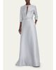Reem Acra Bead-Embellished Mikado Keyhole Kaftan - 4