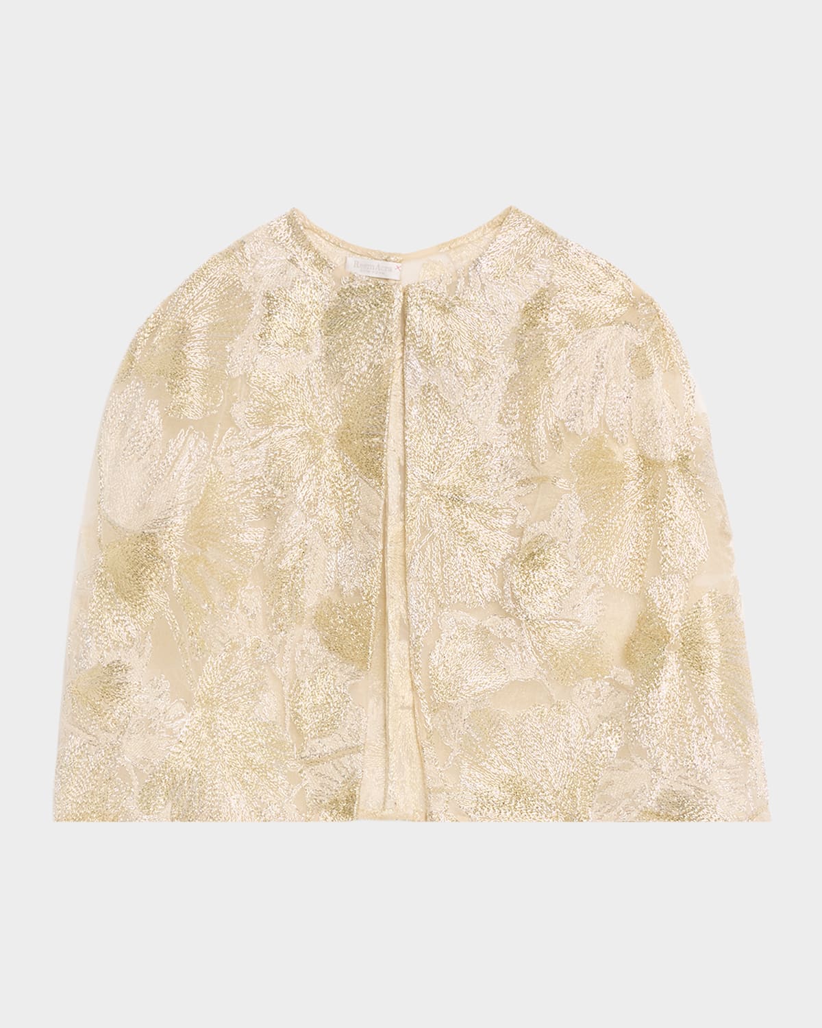 Reem Acra Metallic Raffia Embroidered Capelet