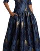 Reem Acra Women's Lamé Brocade Dropped Waist Gown - 6