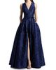 Reem Acra Women's Metallic Brocade Belted Ballgown - 2
