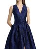 Reem Acra Women's Metallic Brocade Belted Ballgown - 6