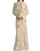 Reem Acra Women's Raffia Metallic Sleeveless A-Line Gown - 2