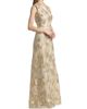 Reem Acra Women's Raffia Metallic Sleeveless A-Line Gown - 4
