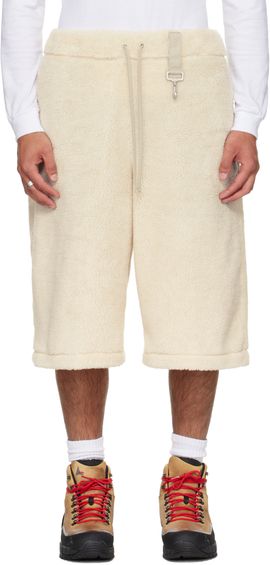 Reese Cooper Reese Cooper Beige Sherpa Fleece Wide Leg Shorts
