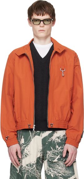 Reese Cooper Reese Cooper Orange Nylon Cinched Harrington Jacket