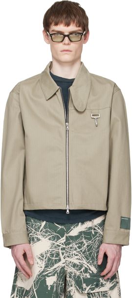 Reese Cooper Reese Cooper Taupe Cotton Herringbone Work Jacket