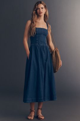 Reformation 100% Cotton Janu Denim Midi Dress
