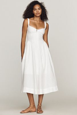 Reformation Birdie Linen Midi Dress