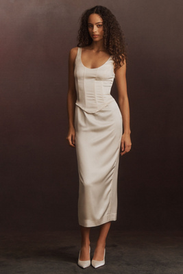 Reformation - Elina Sleeveless Corset Satin Midi Dress