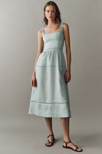 Reformation Everett 100% Linen Midi Dress