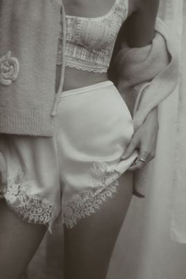Reformation Fern Satin Lace Shorts