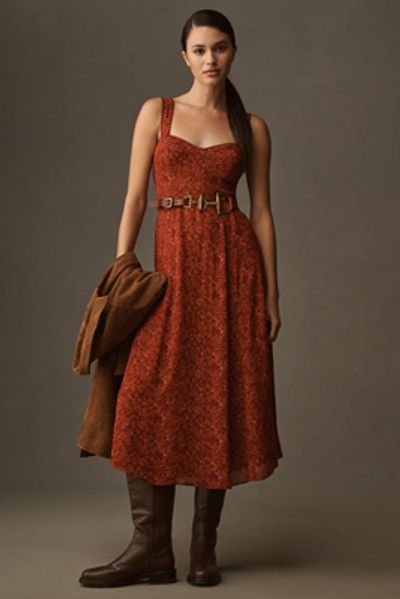 Reformation - Lela Sweetheart A-Line Midi Dress
