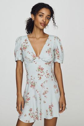 Reformation - Brittany Halter Denim Mini Dress