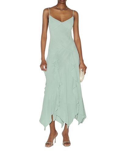 Reformation Allissa V Neck Ruffle Trim Dress