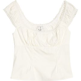 Reformation Reformation Amouret Lace Trim Square Neck Top