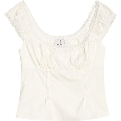 Reformation Reformation Amouret Lace Trim Square Neck Top