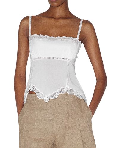 Reformation Reformation Apricot Lace Inset Top