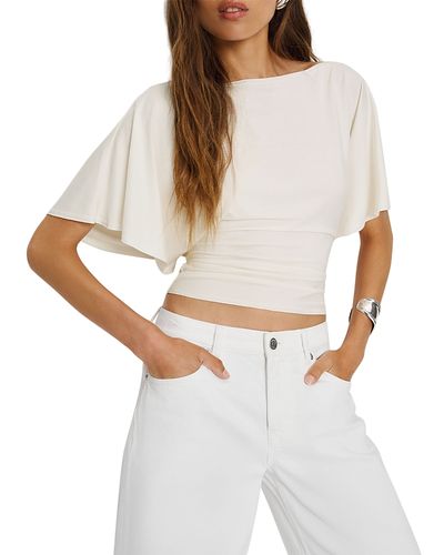 Reformation Reformation Avery Flutter Sleeve Top