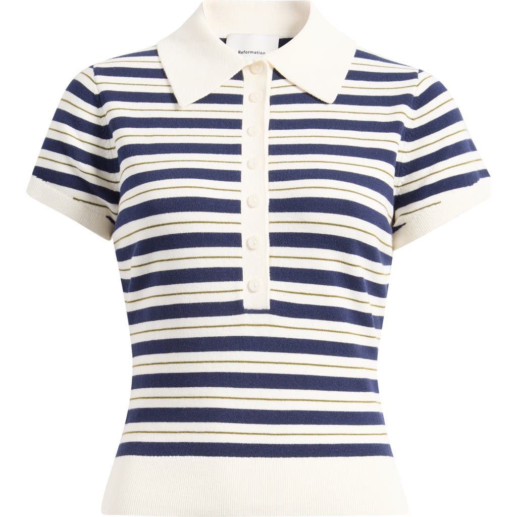 Reformation Reformation Bentley Crop Polo Sweater