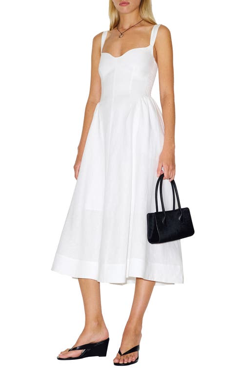 Reformation Reformation Birdie Fit & Flare Linen Midi Dress