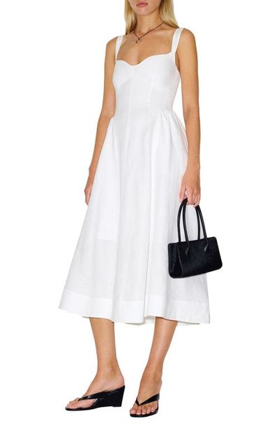 Reformation Reformation Birdie Fit & Flare Linen Midi Dress