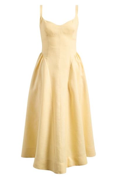 Reformation Reformation Birdie Linen Fit & Flare Dress
