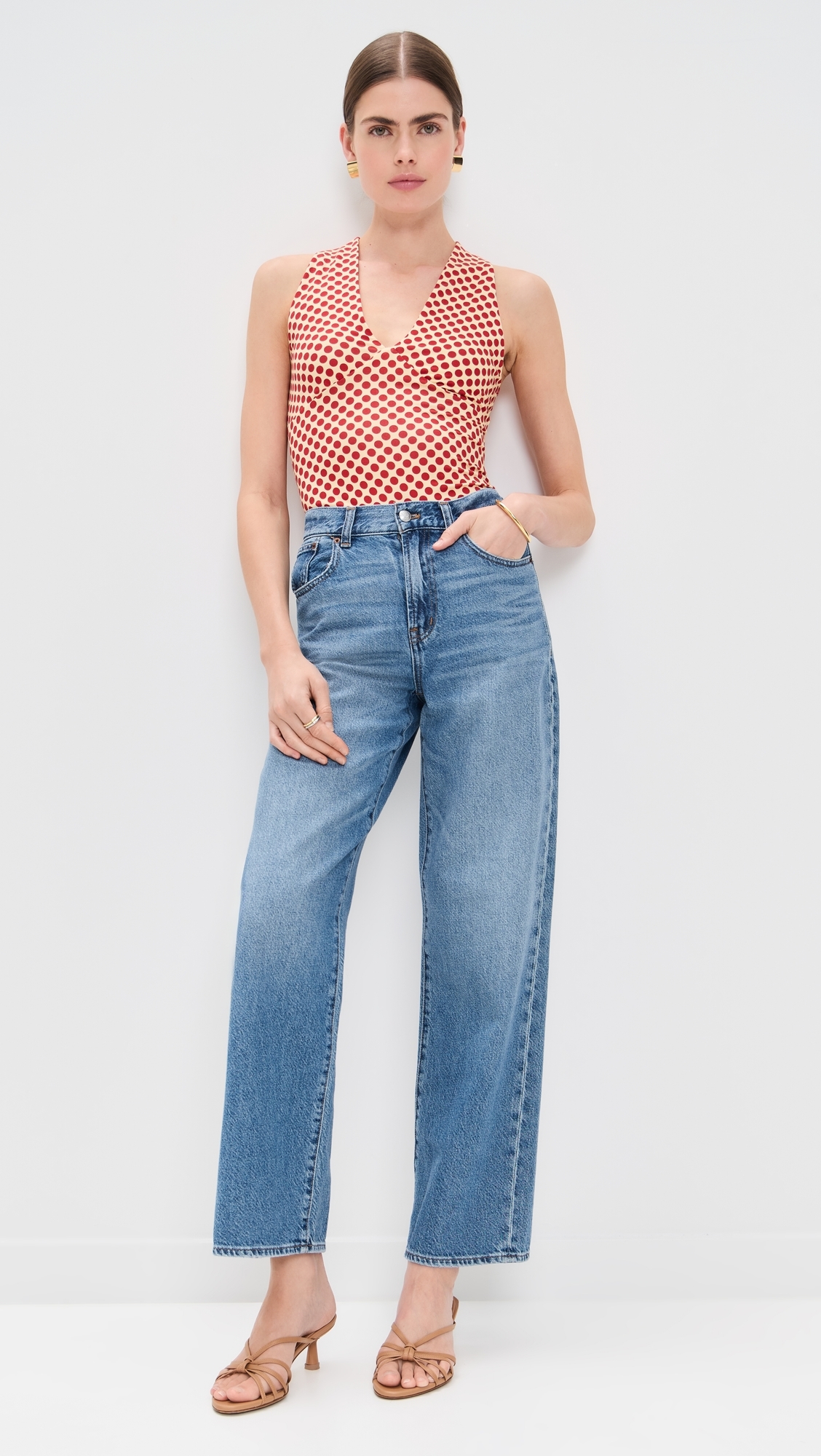Reformation - Bowie Knit Top Pamplona Dot M
