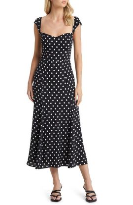 Reformation Reformation Bryson Polka Dot Cap Sleeve Dress