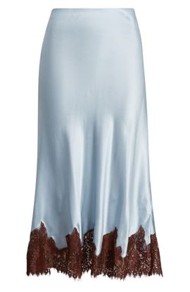 Reformation Reformation Carolina Lace Trim Silk Pajamas