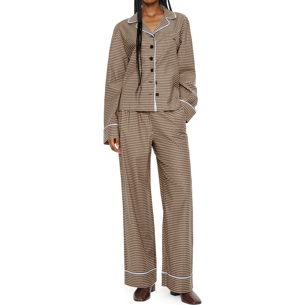 Reformation Reformation Coco Contrast Piping Stretch Organic Cotton Pajamas