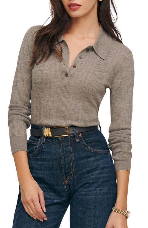 Reformation Reformation Hermia Rib Wool Polo Top