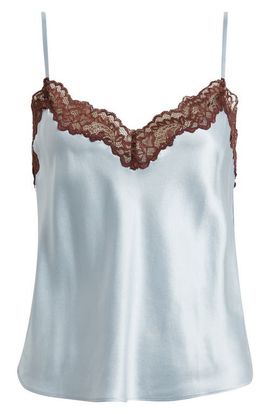 Reformation Reformation Lace Detail Silk Camisole