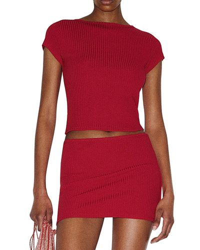 Reformation Reformation Layla Knit Two Piece Top & Skirt Set