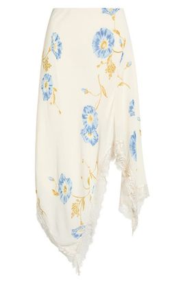 Reformation Reformation Liliana Lace Handkerchief Hem Skirt